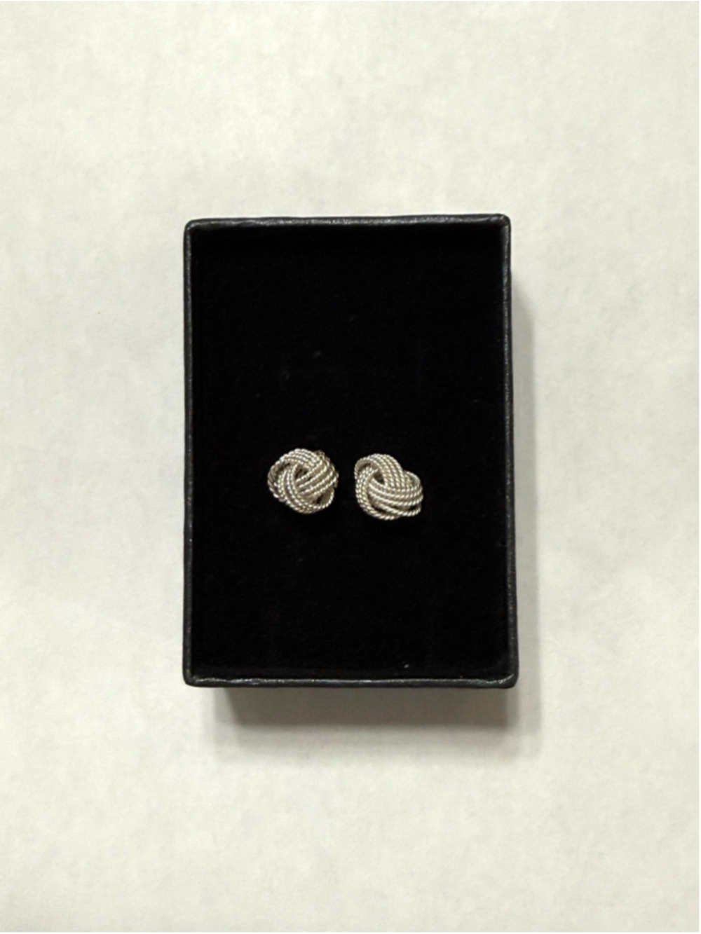 Italian Made .925 Sterling Silver Love Knot Diamond Cut Stud Earrings For Women
